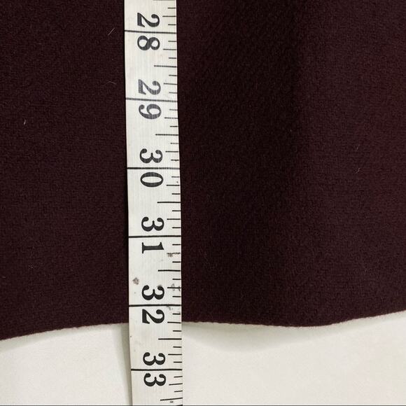Theory Cafe Nest Virgin Wool Blend Double Breasted Coat Jacket Burgundy Size P/S - Picture 8 of 8